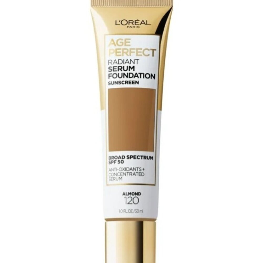 L'Oreal Age Perfect Radiant Serum Foundation Sunscreen SPF 50 120 Almond NEW